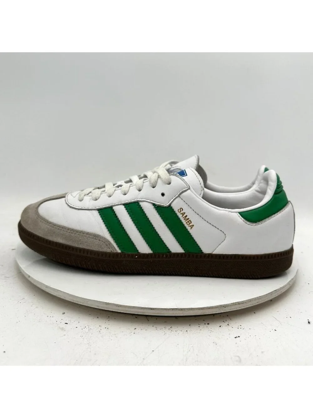 Adidas Originals Samba Men Size 9.5 IG1024 White Green Grey Casual Shoes